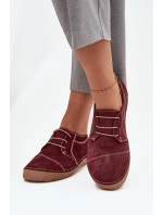 Kožené dámské polobotky s prošíváním model 21710433 bordó - Artiker Kožené dámské polobotky s prošíváním model 21710433 bordó - Artiker