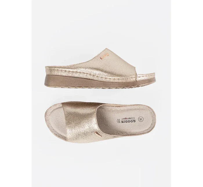 Exkluzívní nazouváky dámské zlaté platforma Exkluzívní nazouváky dámské zlaté platforma