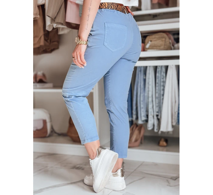 Dámské kalhoty s páskem MADELINA modré FashionStreet UY2626