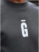 Pánská grafitová mikina s potiskem FashionStreet BX5921