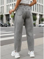 Dámské džíny balonového střihu s páskem šedé FashionStreet UY2888