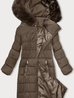 Béžová dámská zimní bunda s kapucí J Style (16M9126-84)