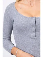 Šaty s výstřihem na knoflíky šedé