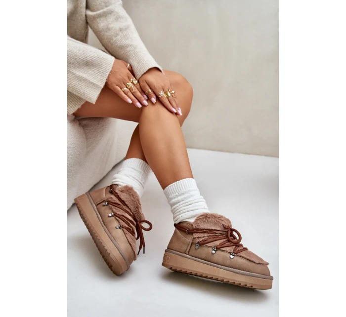 Nízké Sněhule Na Platformě S Kožíškem D.Franklin Hnědé DFSH370011