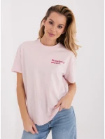 T shirt model 21798095 jasny różowy - FPrice T shirt model 21798095 jasny różowy - FPrice