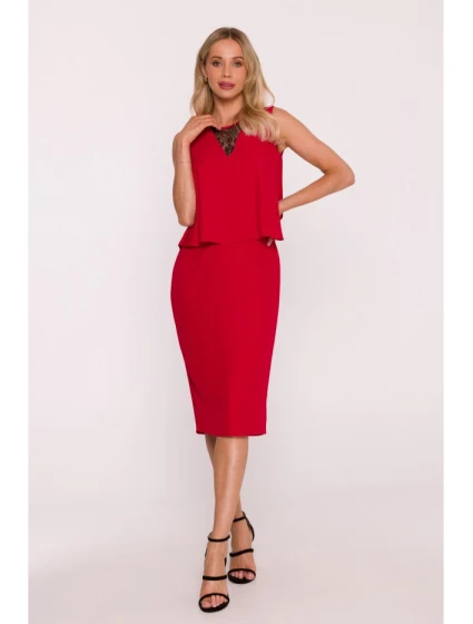 Šaty s  červené model 21470652 - STYLOVE