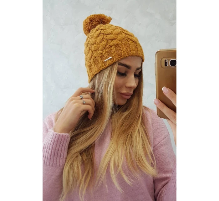 Fleecová čepice Waleria K307 hořčicová Fleecová čepice Waleria K307 hořčicová