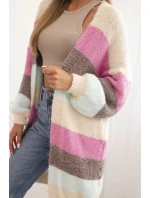 Dámský cardigan s vlnou v  béžový model 21264650 - K-Fashion