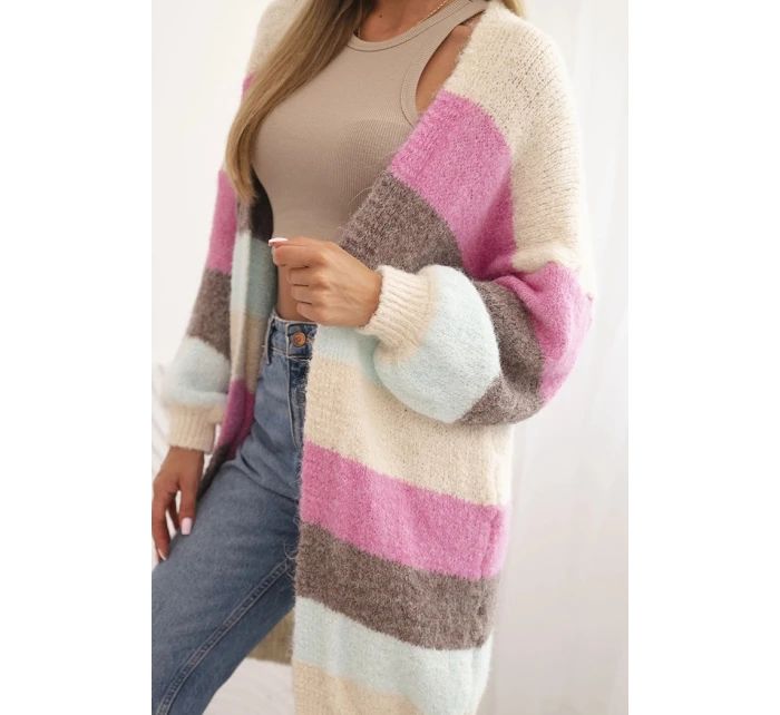 Dámský cardigan s vlnou v  béžový model 21264650 - K-Fashion