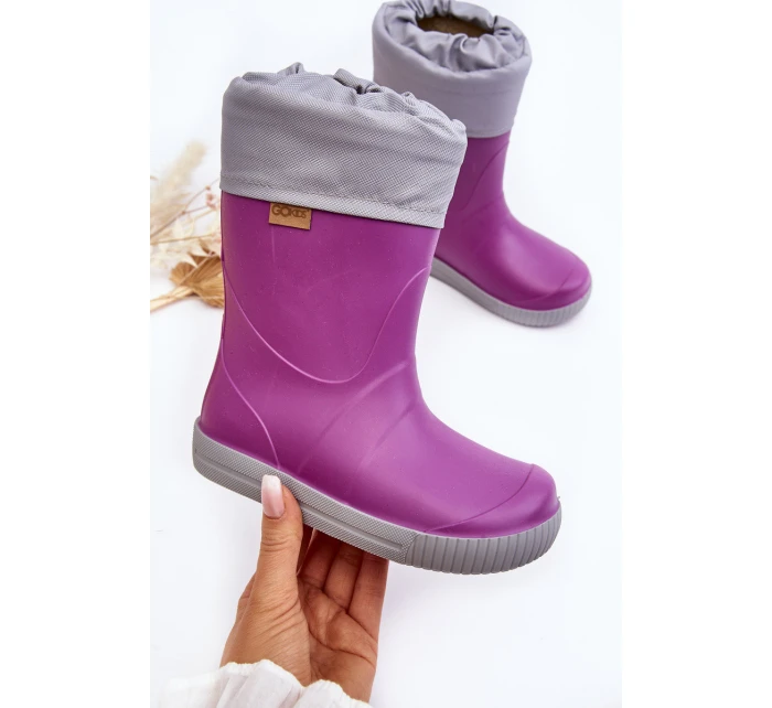 Dětské holinky s vycpávkou Snow Wave Gokids 981 fialové Dětské holinky s vycpávkou Snow Wave Gokids 981 fialové