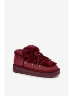 Nízké sněhule na platformě s kožíškem D.Franklin DFSH370011 bordové