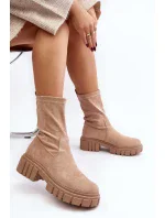 Béžové nazouvací boty na plochém podpatku model 20036645 - Kesi Béžové nazouvací boty na plochém podpatku model 20036645 - Kesi