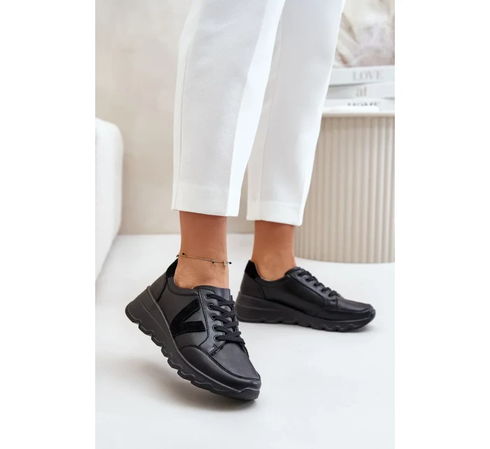 Kožené Dámské Sportovní Boty Vinceza Černé Kožené Dámské Sportovní Boty Vinceza Černé