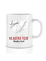 Personalizovaný klasický bílý keramický hrníček 300 ml - Dvě místa, jedno srdce