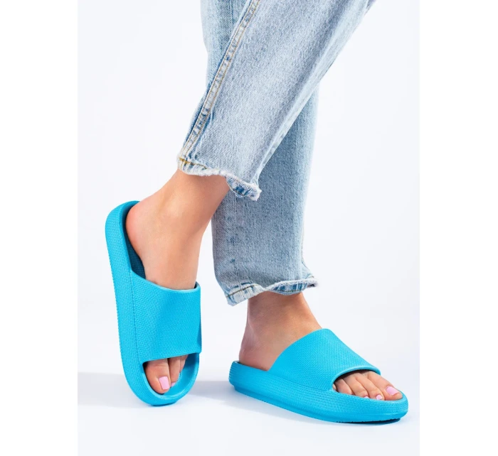 Klasické nazouváky dámské modré bez podpatku Klasické nazouváky dámské modré bez podpatku