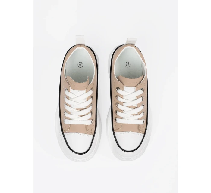 Luxusní tenisky hnědé dámské platforma Luxusní tenisky hnědé dámské platforma