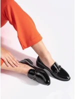 Klasické dámské černé  polobotky bez podpatku