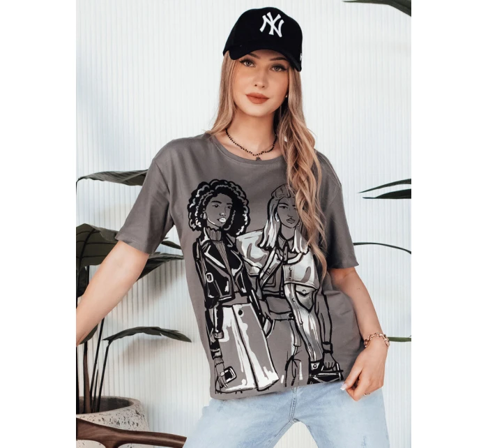 COMIS dámské tričko tmavě šedé FashionStreet RY2607