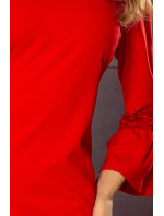 Červené dámské šaty s krajkou na rukávech model 5917752 - numoco