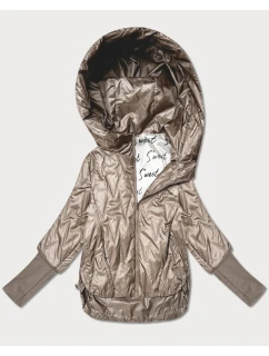 Cienka kurtka damska z dzianinowymi ściągaczami Goodlookin beżowa (B8575-12)