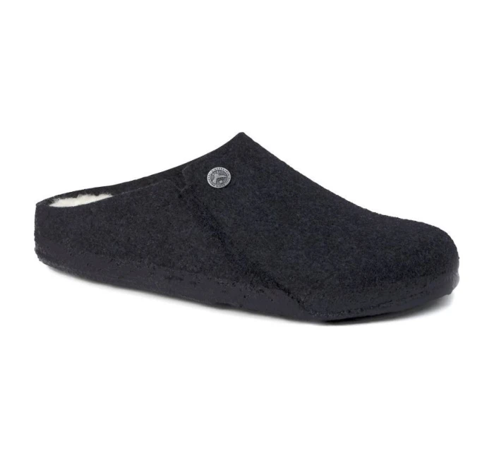 Dámské/pánské zateplené pantofle Birkenstock Anthracite wool felt narrow narrow (1015084)