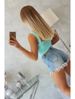 Body bez ramínek v mátové barvě