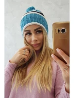 Dámská čepice Kinga K297 tyrkysová+zelená Dámská čepice Kinga K297 tyrkysová+zelená