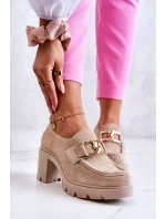 Elegantní boty se zlatým zdobením Světle béžová model 21583105 - Boto Elegantní boty se zlatým zdobením Světle béžová model 21583105 - Boto