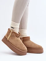 Sněhule na platformě se vzorem světle hnědé Udra