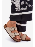 Dámské Zamszové Klapky S Přezkami Big Star model 21692074 Béžové - Big Star Shoes Dámské Zamszové Klapky S Přezkami Big Star model 21692074 Béžové - Big Star Shoes