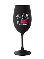 POVINNÉ CVIČENÍ - černá sklenice na víno 350 ml
