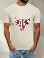 FashionStreet béžové pánské tričko RX4932 FashionStreet béžové pánské tričko RX4932