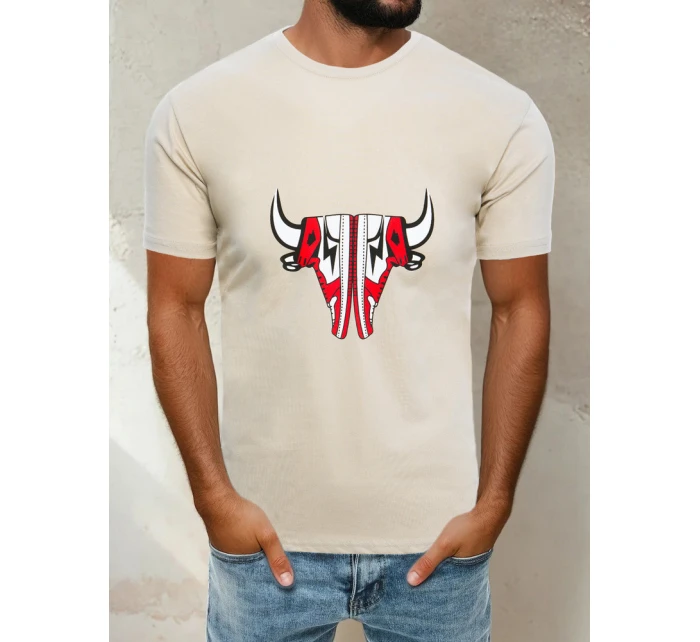 FashionStreet béžové pánské tričko RX4932 FashionStreet béžové pánské tričko RX4932