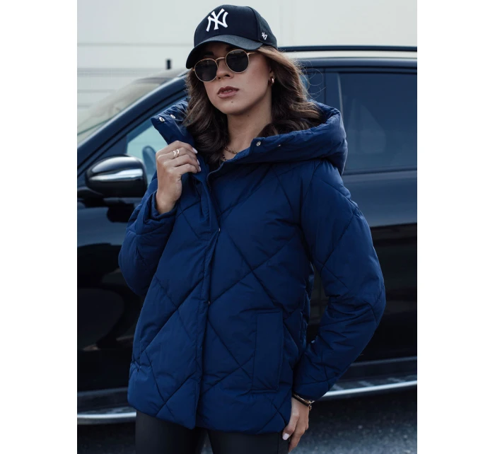 Dámská prošívaná zimní bunda COZYLUX s kapucí tmavě modrá FashionStreet TY4557