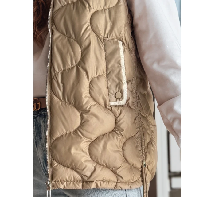 Dámská přechodná prošívaná vesta VESOLITA camel FashionStreet TY4878