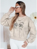 Dámská krátká oversize mikina s kravatovým motivem DENVIS světle šedá FashionStreet BY1424