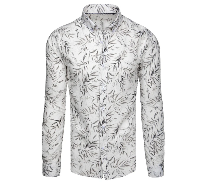 Pánská košile s listy bílá Dstreet model 21989343 - FashionStreet