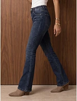 Jeansy damskie z wysokim stanem granatowe model 22386956 - FashionStreet Jeansy damskie z wysokim stanem granatowe model 22386956 - FashionStreet