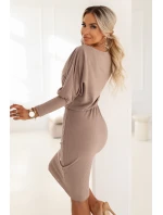 Pruhované šaty s žebrovanými manžetami model 21803464 - numoco Pruhované šaty s žebrovanými manžetami model 21803464 - numoco