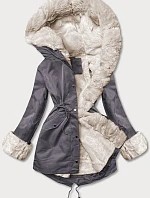Parka s kožešinovou podšívkou grafitová (5M763-105)