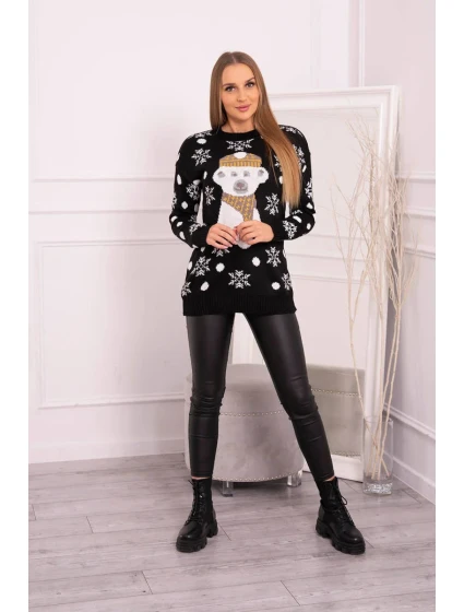Vánoční svetr s medvídkem černý Vánoční svetr s medvídkem černý