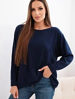 Dámský svetr s delším zadním dílem a embosovanou hvězdou granátový