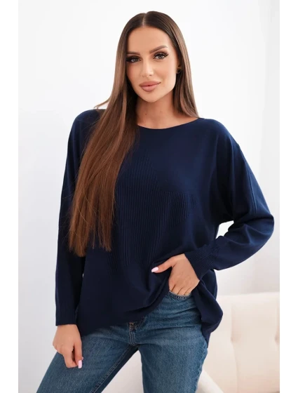 Dámský svetr s delším zadním dílem a model 21731272 - K-Fashion