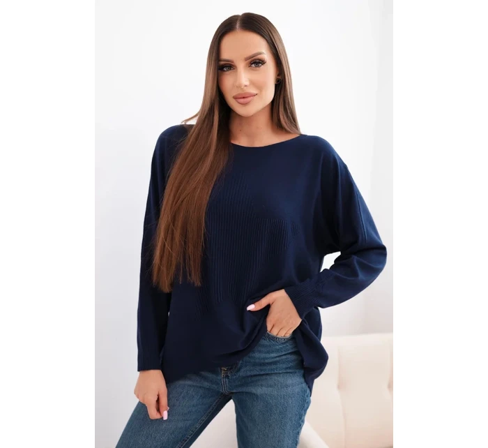 Dámský svetr s delším zadním dílem a model 21731272 - K-Fashion