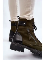 Semišové zateplené boty model 21605472 Zelená - Laura Messi