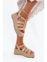 Dámské Sandály S Pásky A Béžové model 21698907 - Boto Dámské Sandály S Pásky A Béžové model 21698907 - Boto