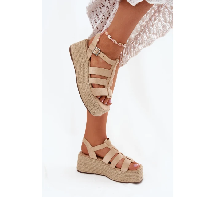 Dámské Sandály S Pásky A Béžové model 21698907 - Boto Dámské Sandály S Pásky A Béžové model 21698907 - Boto