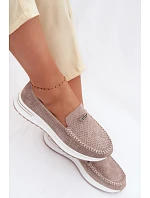 Dámské mokasíny z přírodního semiše tmavě béžové model 22095015 - EVENTO Dámské mokasíny z přírodního semiše tmavě béžové model 22095015 - EVENTO