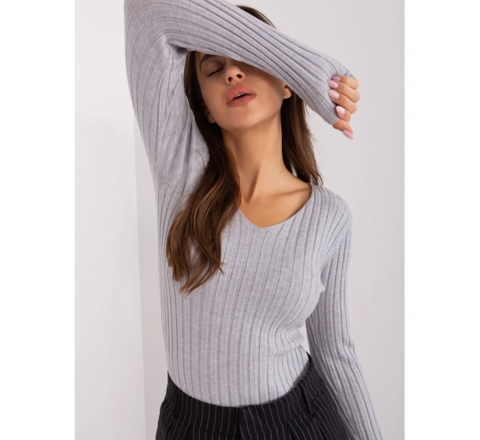 Sweter PM SW model 18969888 jasny szary - FPrice Sweter PM SW model 18969888 jasny szary - FPrice