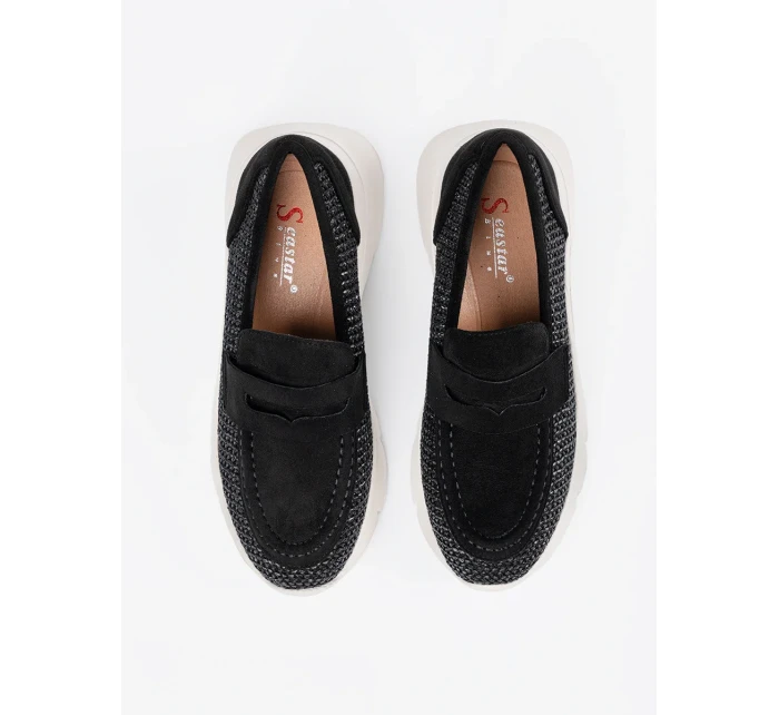 Pěkné  polobotky černé dámské platforma